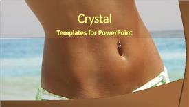  Presentation with female and beach - Slides consisting of body piercings - female abdomen detail background and a  colored foreground