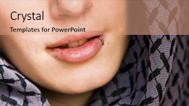  Presentation with ultra techonology violet - Theme with body piercings - sensual pierced mouth covered background and a  colored foreground