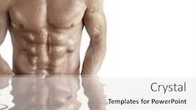  Presentation with body - Presentation design featuring body-portrait-of-a-muscular background and a light gray colored foreground