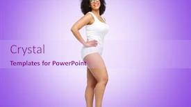  Presentation with african violet - PPT theme having body-positive-and-people-concept background and a sky blue colored foreground