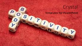  Presentation with appearance - Cool new PPT theme with body-positivity-crossword-in-letter backdrop and a red colored foreground