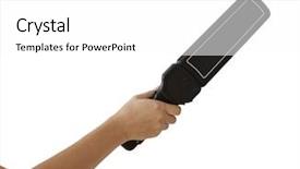  Presentation with detector - Colorful theme enhanced with body scanner or metal detector backdrop and a white colored foreground