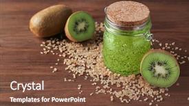  Presentation with kiwi - Slides having body-scrub-and-kiwi background and a tawny brown colored foreground