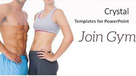  Presentation with couple - Slide set consisting of body fitness - mid section of a fit background and a white colored foreground