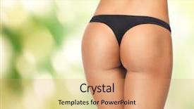  Presentation with female abstract black - Cool new presentation theme with thong - picture of female legs backdrop and a coral colored foreground