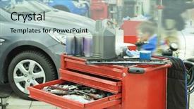  Presentation with body repair - Audience pleasing presentation consisting of body shop - image of a car repair backdrop and a lemonade colored foreground