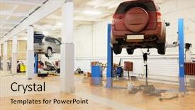  Presentation with body repair - Slides consisting of body shop - image of a car repair background and a soft green colored foreground