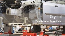  Presentation with body building - Audience pleasing presentation theme consisting of body shop - image of a car backdrop and a gray colored foreground