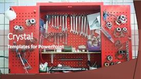  Presentation with body repair - Cool new PPT layouts with body shop - image of a working place backdrop and a coral colored foreground