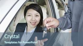  Presentation with aircraft mechanic tools - Amazing slide set having body shop - mechanic handing keys to businesswoman backdrop and a ocean colored foreground