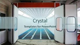  Presentation with body repair - PPT theme enhanced with body shop - open painting camera background and a sky blue colored foreground