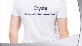  Presentation with young man holdng laptop on lap money - Slide set consisting of body shop logo - white t-shirt on a young background and a sky blue colored foreground