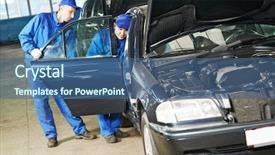  Presentation with body repair - Colorful presentation theme enhanced with body side door on damage backdrop and a ocean colored foreground