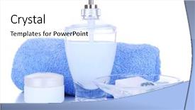  Presentation with bath bombs for mothers - Slides having body spray - bath accessories isolated on white background and a  colored foreground