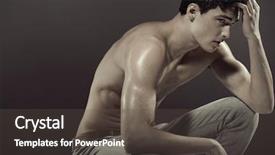  Presentation with stylish peacock feather - Amazing presentation design having body spray - stylish man posing backdrop and a dark gray colored foreground