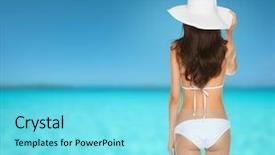  Presentation with summer holiday move - Colorful presentation design enhanced with body spray - vacation summer holidays and lingerie backdrop and a arctic colored foreground