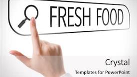  Presentation with free on genetically modified food - Amazing PPT theme having body transformation - fresh food written in search backdrop and a white colored foreground
