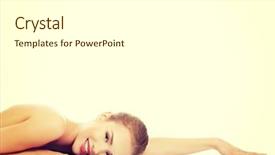  Presentation with dead egret birds lying - Slides having body treatments - beautiful caucasian naked woman lying background and a  colored foreground