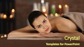  Presentation with spa salon - Amazing theme having body treatments - beautiful young girl in spa backdrop and a  colored foreground