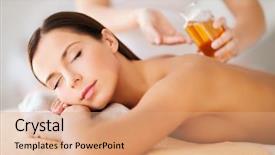  Presentation with spa concept - Slide deck having body treatments - beauty spa resort and relaxation background and a coral colored foreground