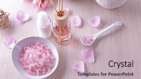  Presentation with healthcare waste treatment - Audience pleasing slides consisting of body treatments - composition of spa treatment backdrop and a  colored foreground