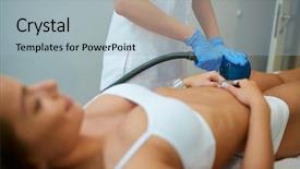  Presentation with beauty cosmetic - Audience pleasing PPT theme consisting of body treatments - cosmetic beauty with deep oscillation backdrop and a light blue colored foreground