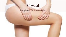  Presentation with cosmetic - Amazing slide deck having body treatments - female applying cosmetic cream backdrop and a lemonade colored foreground