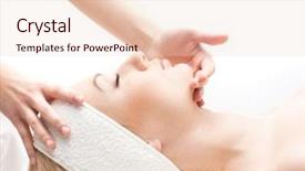  Presentation with weird spa - PPT layouts consisting of body treatments - young beautiful lady getting spa background and a lemonade colored foreground