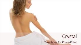  Presentation with young healthy people - PPT layouts enhanced with body treatments - young healthy girl isolated background and a lemonade colored foreground