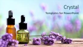  Presentation with lavender flowers - Amazing PPT layouts having body wash - essential oil with lavender flowers backdrop and a cool aqua colored foreground