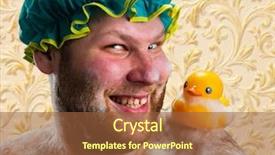  Presentation with duck - Presentation theme with body wash - happy man taking bath background and a tawny brown colored foreground