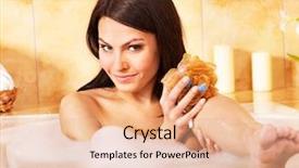  Presentation with ice bubble - Cool new slides with body wash - young woman take bubble bath backdrop and a  colored foreground