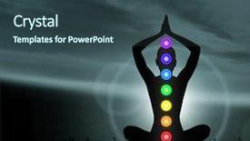  Presentation with buddhism - Presentation theme with body yoga zen buddhism background and a ocean colored foreground