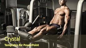  Presentation with exercise kids kid doing fitness - Presentation theme consisting of bodybuilder doing exercise at gym background and a tawny brown colored foreground