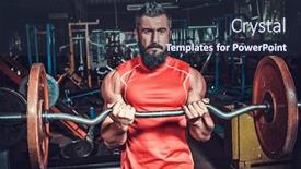  Presentation with training - Presentation consisting of steroids body duilder - bodybuilder in training room background and a wine colored foreground