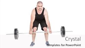  Presentation with lifting weights - Slide deck featuring bodybuilder-lifting-heavy-barbell-weights background and a white colored foreground