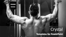 Presentation with vertical - Presentation having bodybuilder-man-pulling-a-vertical background and a dark gray colored foreground