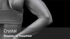  Presentation with back pain - Slide deck featuring bodybuilder-woman-suffers-from-pain background and a dark gray colored foreground