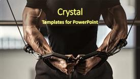  Presentation with gym - Beautiful theme featuring bodybuilder working out at gym backdrop and a wine colored foreground