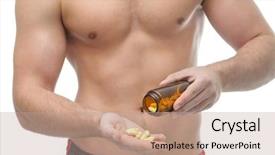  Presentation with nutrition supplements - Colorful PPT theme enhanced with bodybuilding dietary supplements sports nutrition backdrop and a coral colored foreground