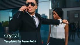  Presentation with support - Slides with bodyguard requests support for client background and a tawny brown colored foreground