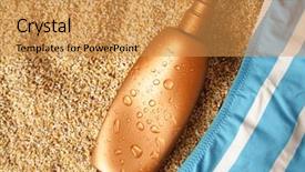  Presentation with tan - Colorful presentation theme enhanced with bodylotion - sun tan lotion container backdrop and a  colored foreground