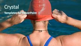  Presentation with swimmer - Amazing presentation theme having bodypart from a athletic swimmer backdrop and a ocean colored foreground