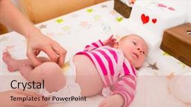  Presentation with diaper - Beautiful slides featuring bodyparts - close-up of woman's hand changing backdrop and a coral colored foreground