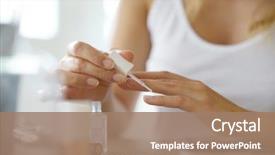  Presentation with nail - Presentation theme consisting of bodyparts - closeup on woman's hands applying background and a  colored foreground