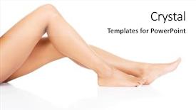  Presentation with female - Presentation design enhanced with bodyparts - female legs closeup bodypart isolated background and a white colored foreground