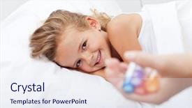  Presentation with homeopathic medicine - Slide deck consisting of bodyparts - happy girl recovering from illness background and a sky blue colored foreground