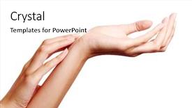  Presentation with female - Beautiful presentation featuring bodyparts - image of beautiful female manicured backdrop and a pink colored foreground