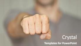  Presentation with tattoo - Amazing PPT layouts having bodyparts - man fist with space backdrop and a coral colored foreground