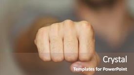  Presentation with tattoo - Slide deck with bodyparts - man fist with space background and a coral colored foreground